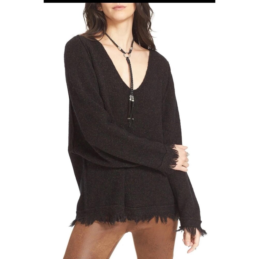 Free People Fringe Hem Irresistible Sweater Women S Black Western Granolagirl